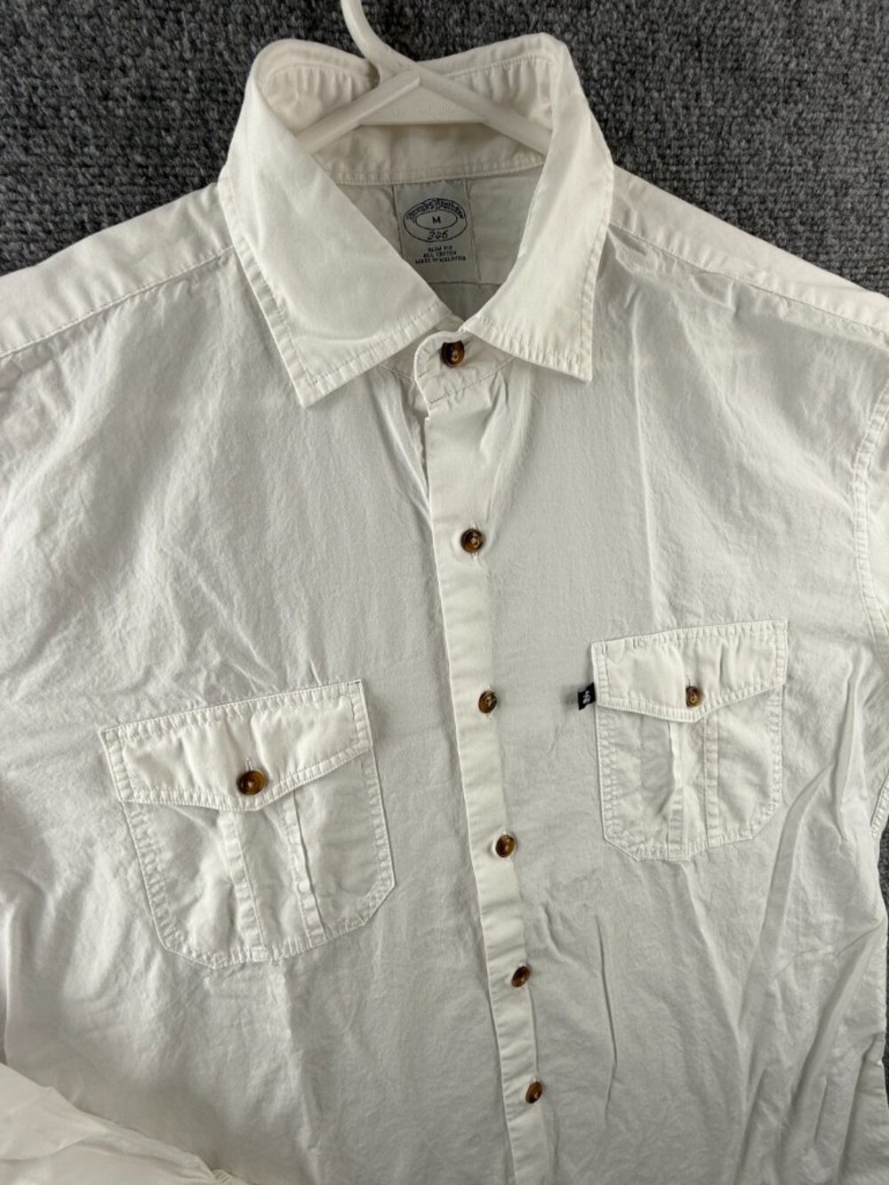 Brooks Brothers Medium Slim Fit Cotton Button Up Shirt Pocket Logo Color Buttons - Picture 2 of 16